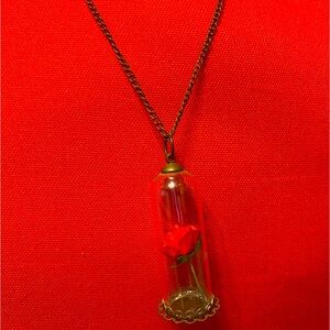 Beauty and the Beast enchanted rose necklace